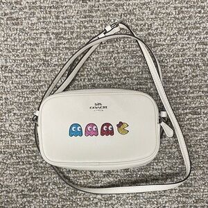 Coach Cream Crossbody Bag with Pac-Man Characters